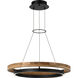Sean Lavin Grace LED 30 inch Textured Black and Teak Wood Outdoor Chandelier