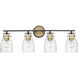 Shelby 4 Light 30 inch Oil Rubbed Bronze and Antique Brass Vanity Light Wall Light