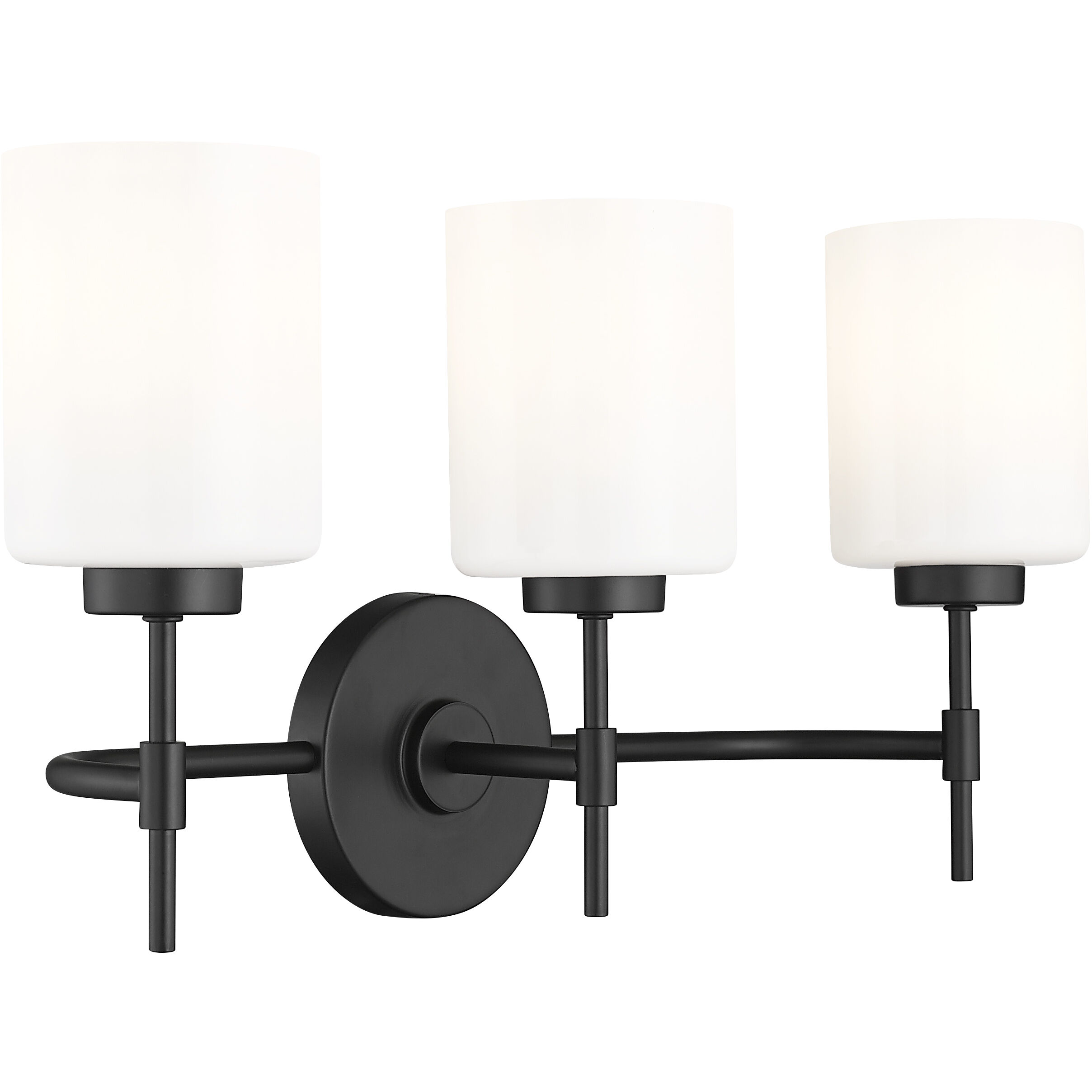 Keylee 3 Light 22 inch Matte Black Bathroom Vanity Light Wall Light