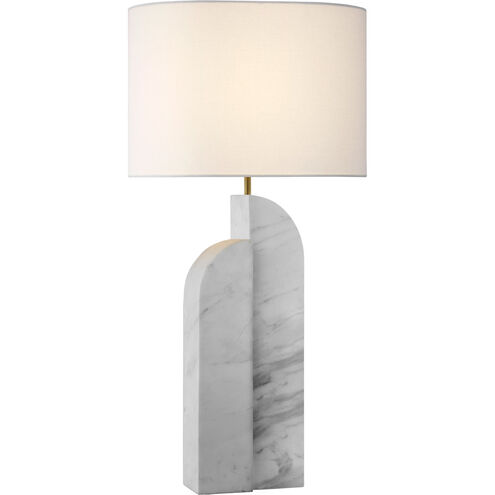 Kelly Wearstler Savoye 34 inch 15 watt White Marble Table Lamp Portable Light, Large