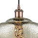 Ballston Large Fenton LED 11 inch Antique Copper Mini Pendant Ceiling Light in Mercury Glass, Ballston
