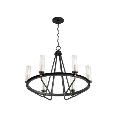 Empire 6 Light 26 inch Noir with Aged Brass Chandelier Ceiling Light