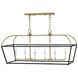 Tate 6 Light 40 inch Black with Lacquered Brass Chandelier Ceiling Light
