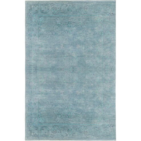 Opulent 108 X 72 inch Blue and Blue Area Rug, Wool, Cotton, and Viscose