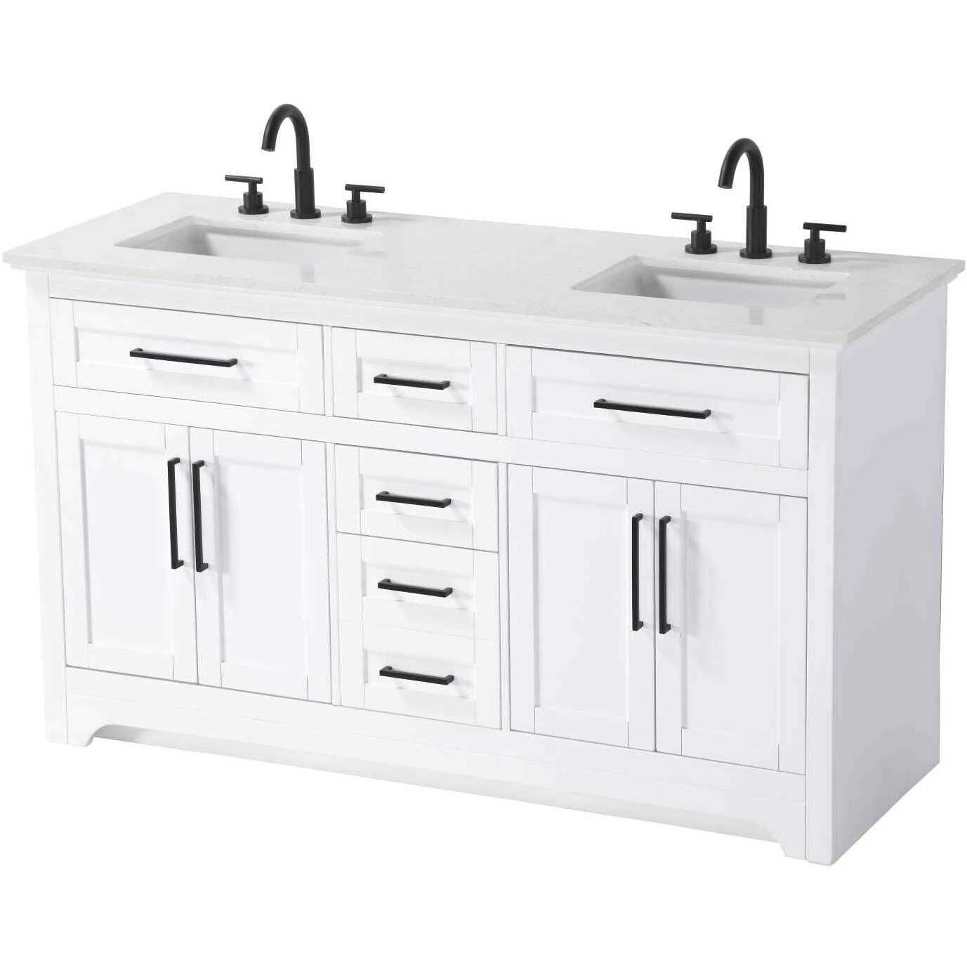 Remington 60 X 35 inch White Bathroom Vanity Cabinet