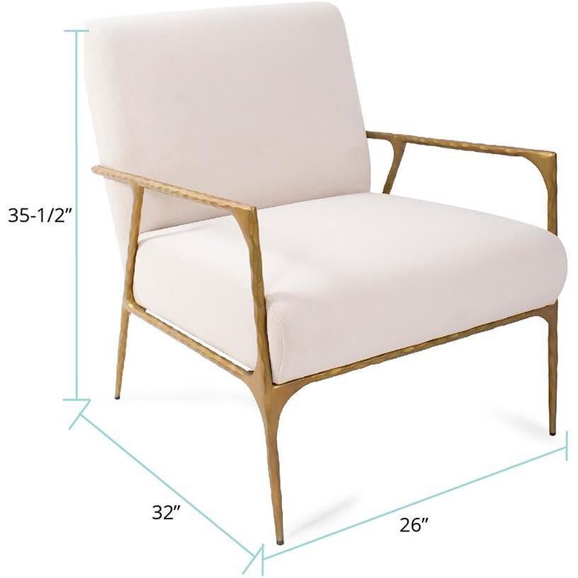 Stanton White and Gold Upholstered Armchair