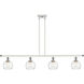 Ballston Athens 4 Light 48 inch White and Polished Chrome Island Light Ceiling Light in Seedy Glass