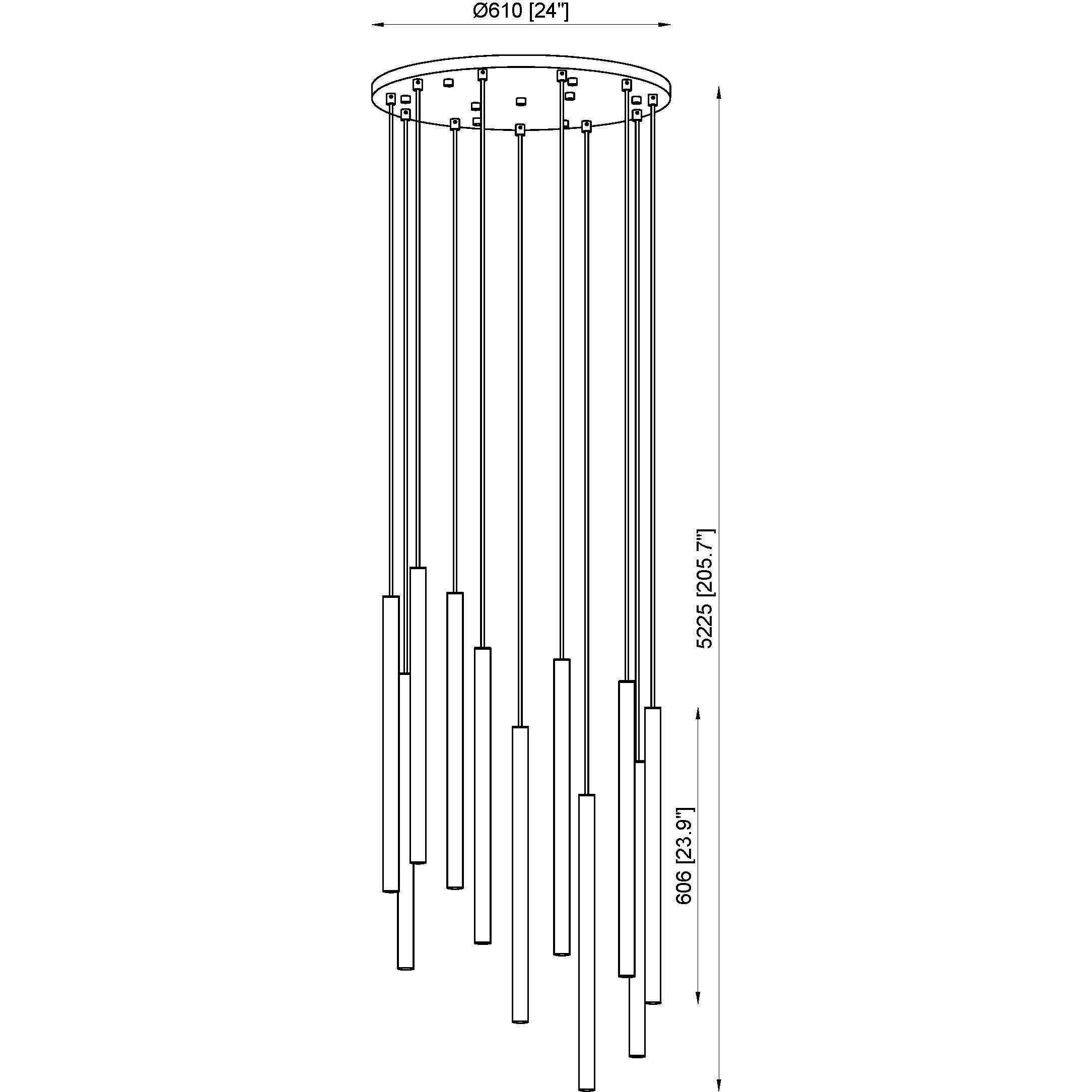 Forest LED 24 inch Brushed Nickel Chandelier Ceiling Light