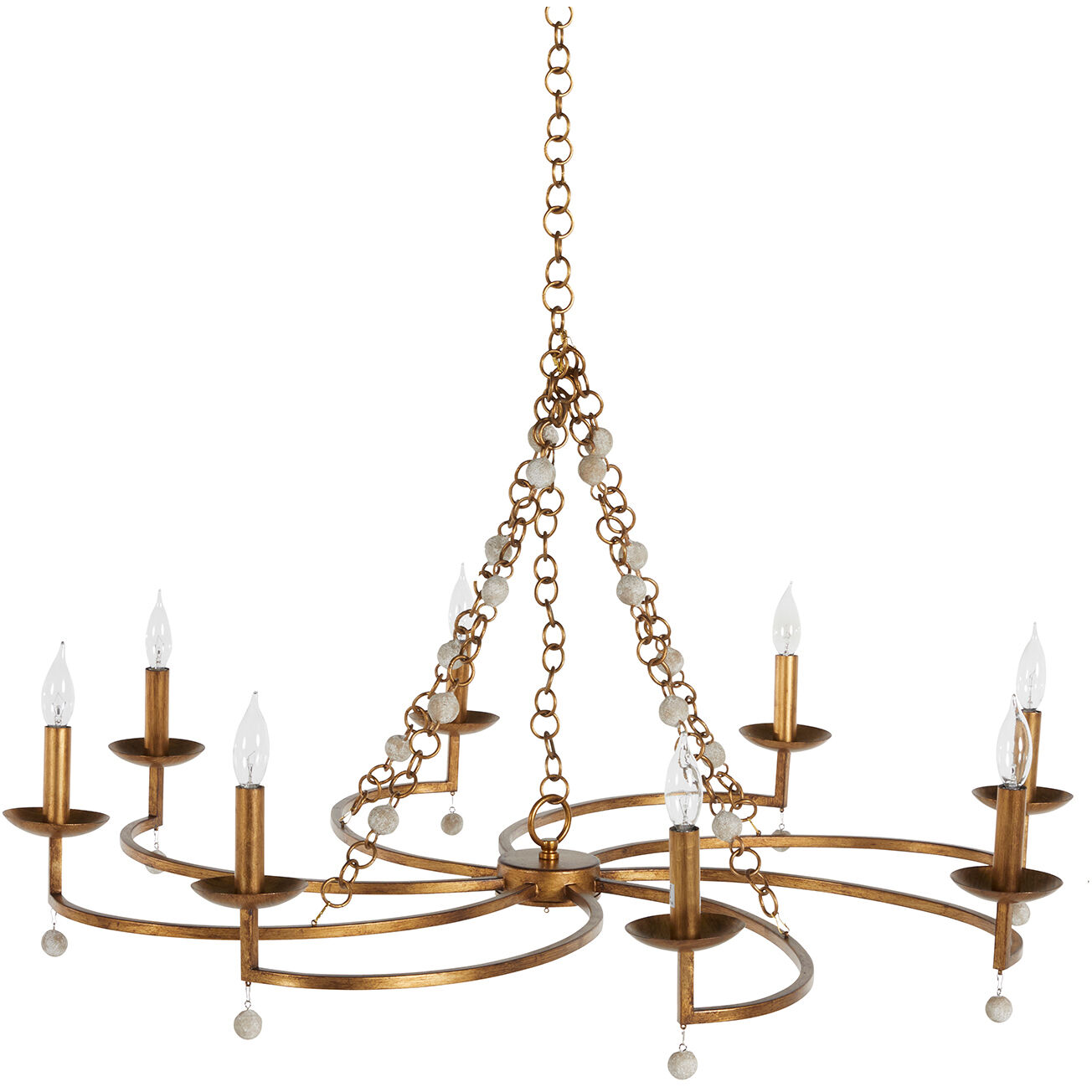 Carrie 8 Light 41.5 inch Antique Gold / Antique White Chandelier Ceiling Light