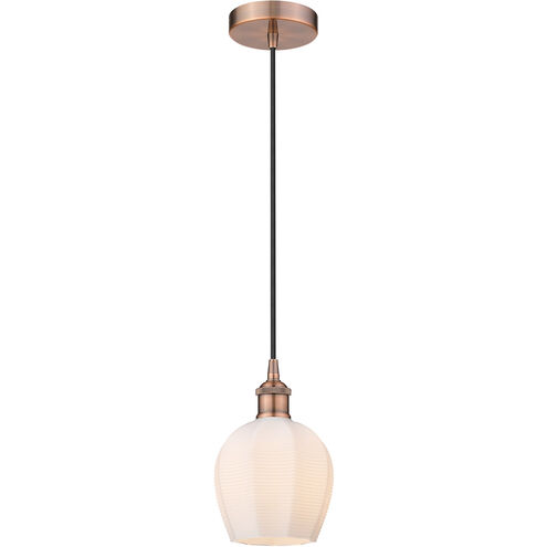 Edison Norfolk 1 Light 6 inch Antique Copper Mini Pendant Ceiling Light