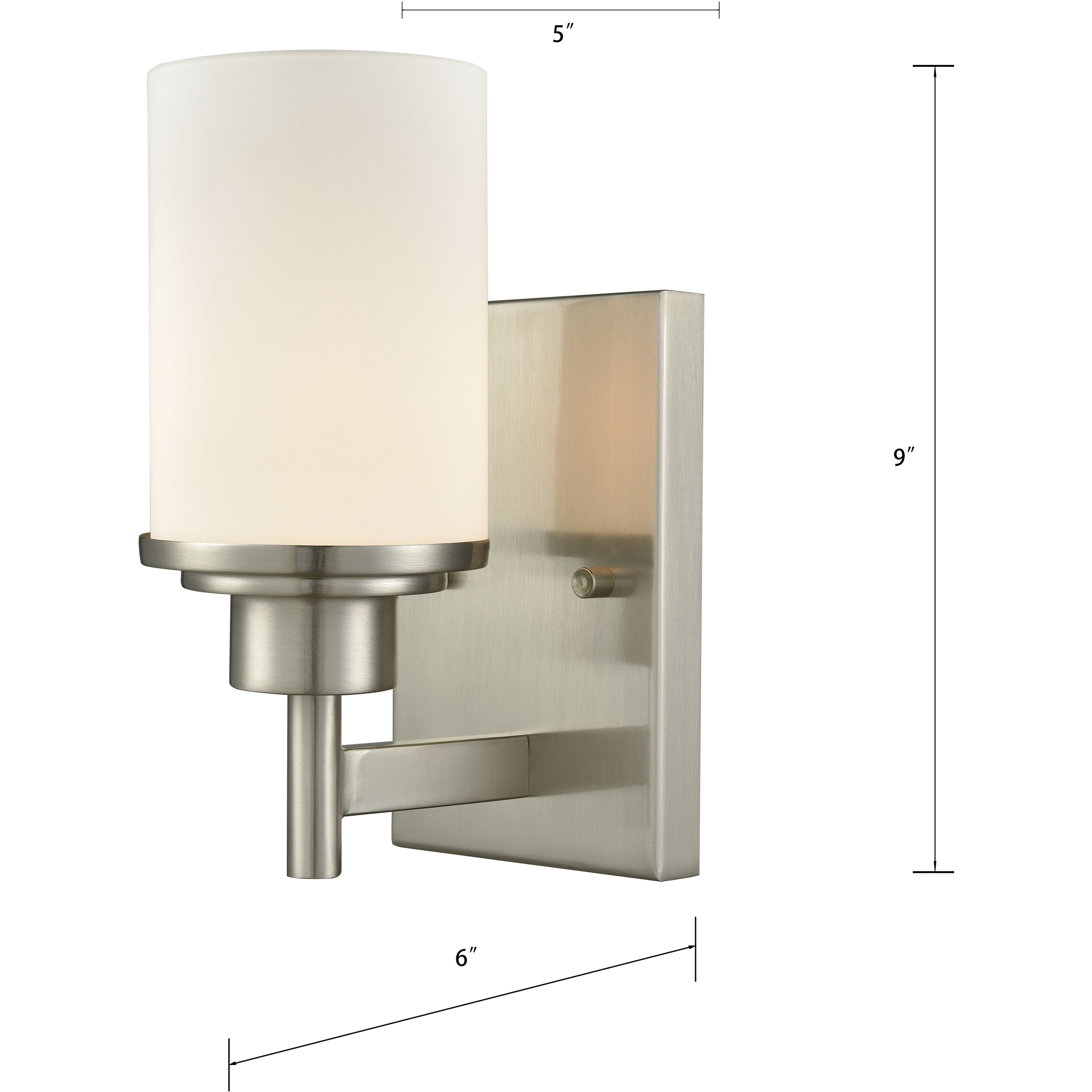 Belmar 1 Light 6 inch Brushed Nickel Vanity Light Wall Light