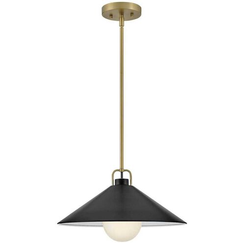 Milo LED 16 inch Lacquered Brass with Black accents Pendant Ceiling Light