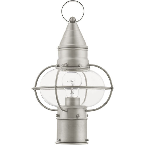 Newburyport 1 Light 15 inch Brushed Nickel Outdoor Post Top Lantern