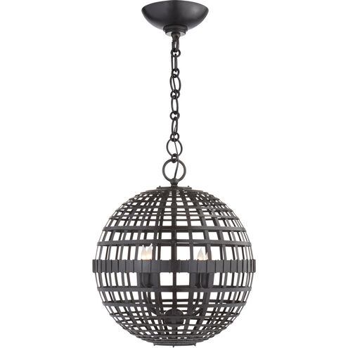 AERIN Mill 4 Light 16 inch Aged Iron Globe Lantern Pendant Ceiling Light, Small