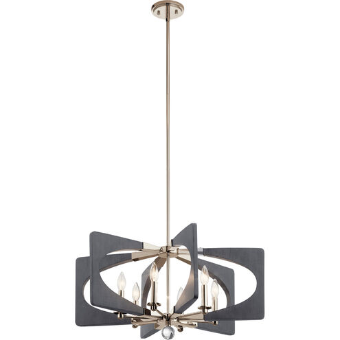 Alscar 6 Light 28 inch Driftwood Grey Chandelier 1 Tier Medium Ceiling Light, Medium