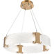 Parallel LED 23.9 inch Novel Brass Chandelier Ceiling Light in 3000K LED, Clear Rimelight, Ring