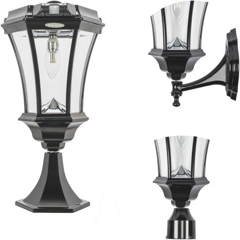 Victorian 1 Light 15 inch Black Post Light, Solar