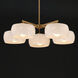 Glazed 5 Light 36 inch White and Natural Aged Brass Chandelier Ceiling Light