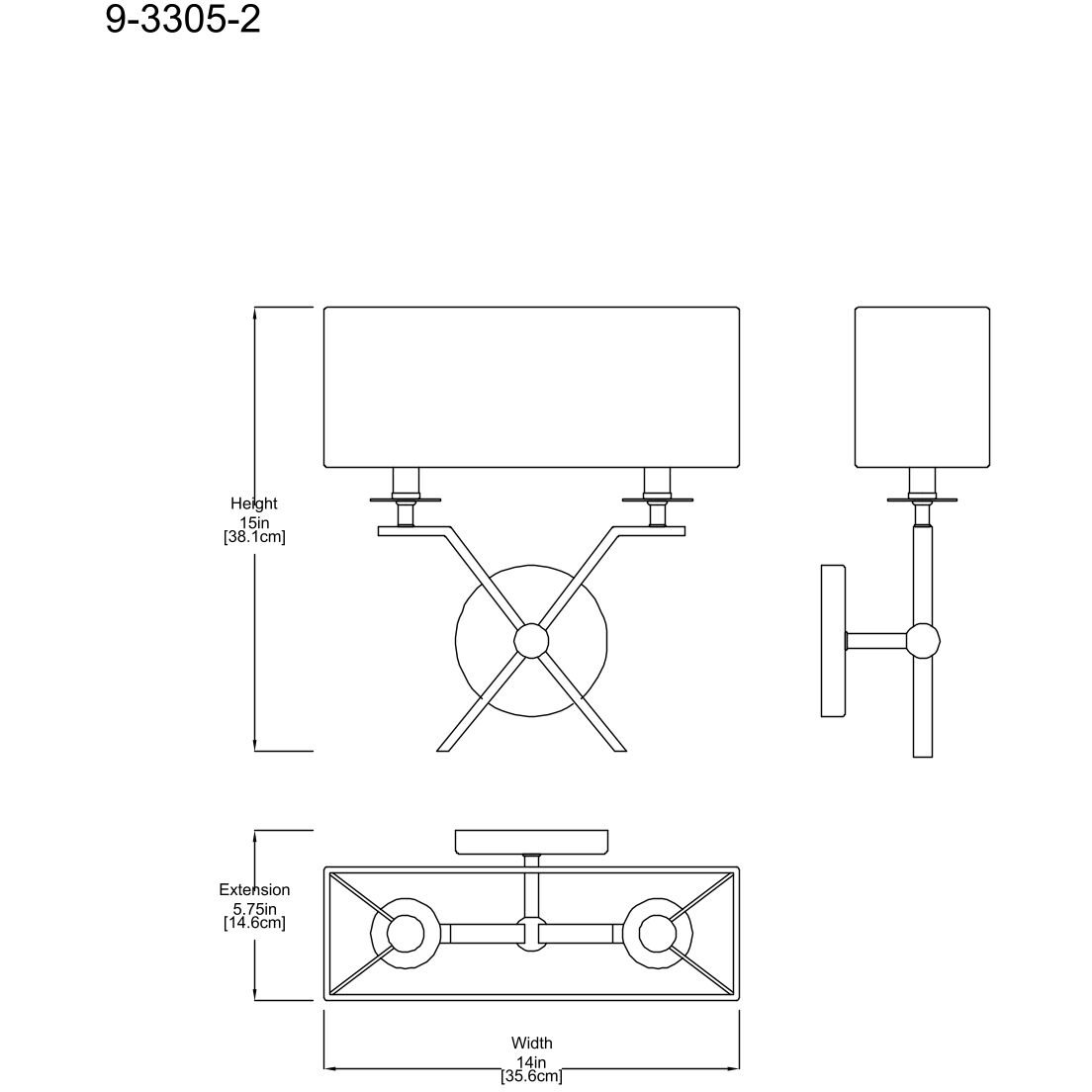 Arondale 2 Light 14 inch Matte Black Wall Sconce Wall Light