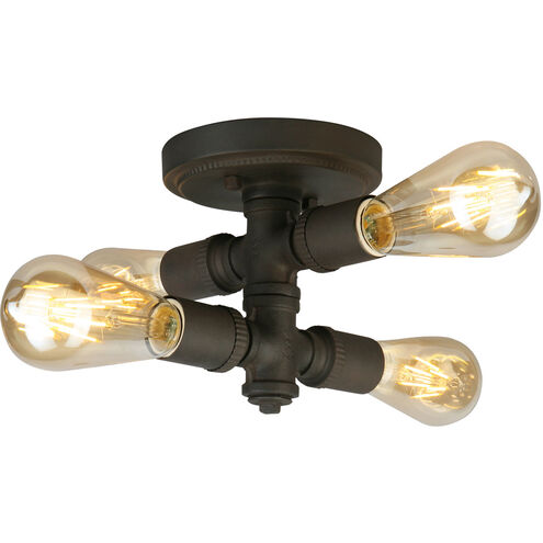 Wymer 4 Light 6 inch Matte Bronze Flush Mount Ceiling Light