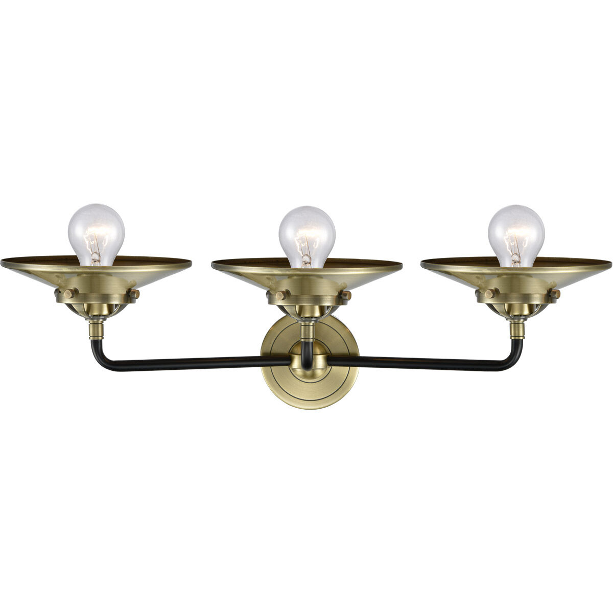 Nouveau Railroad LED 26 inch Black Antique Brass Bath Vanity Light Wall Light, Nouveau