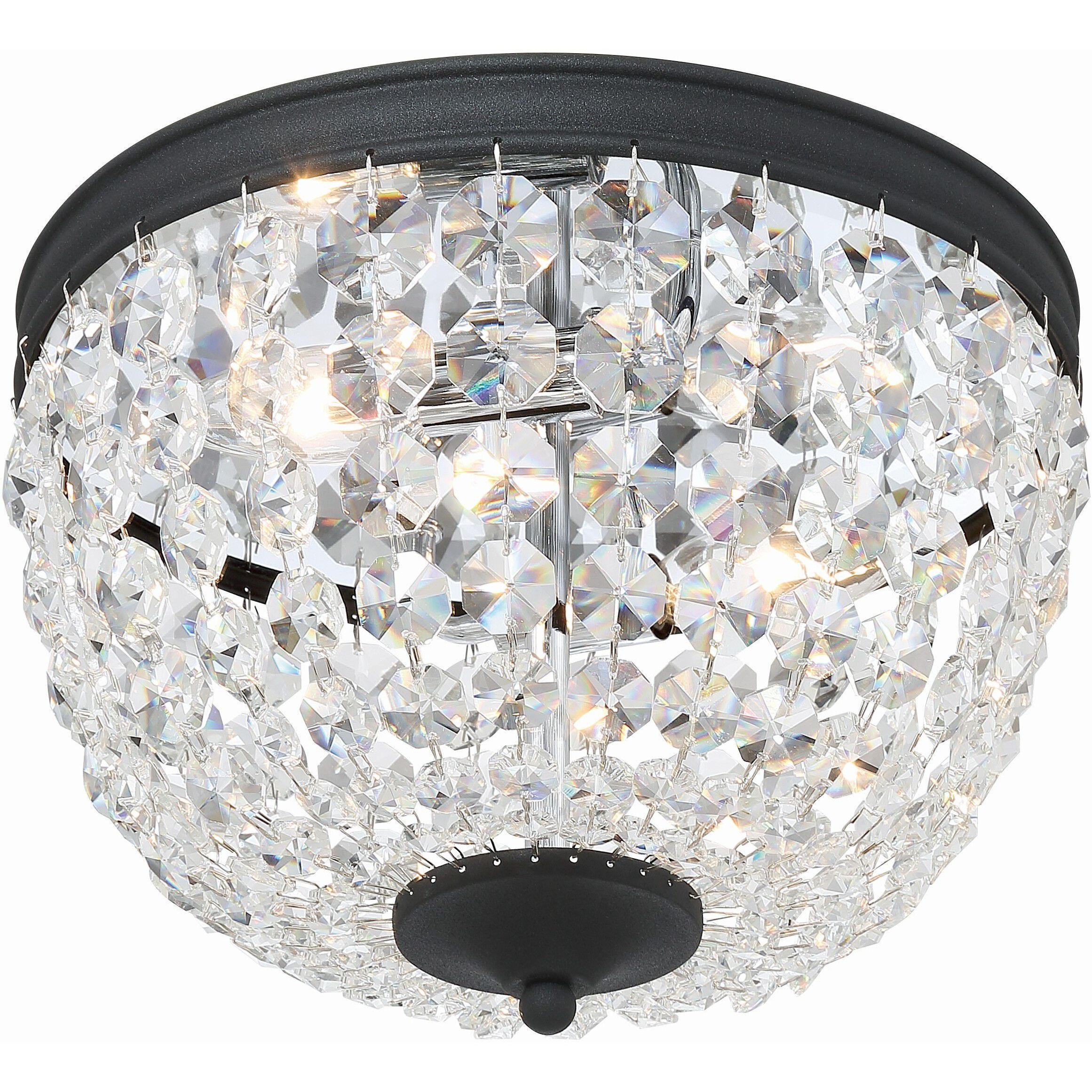 Nola 2 Light 11.5 inch Black Forged Flush Ceiling Light