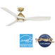 Elise 54 inch Alturas Gold with Fresh White Blades Outdoor Ceiling Fan