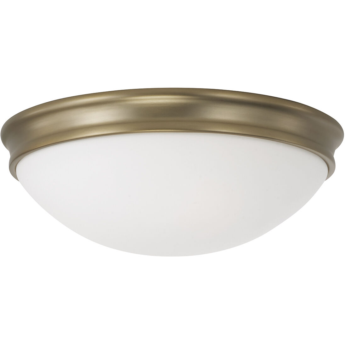 Hansen 2 Light 12.5 inch Aged Brass Flush Mount Ceiling Light