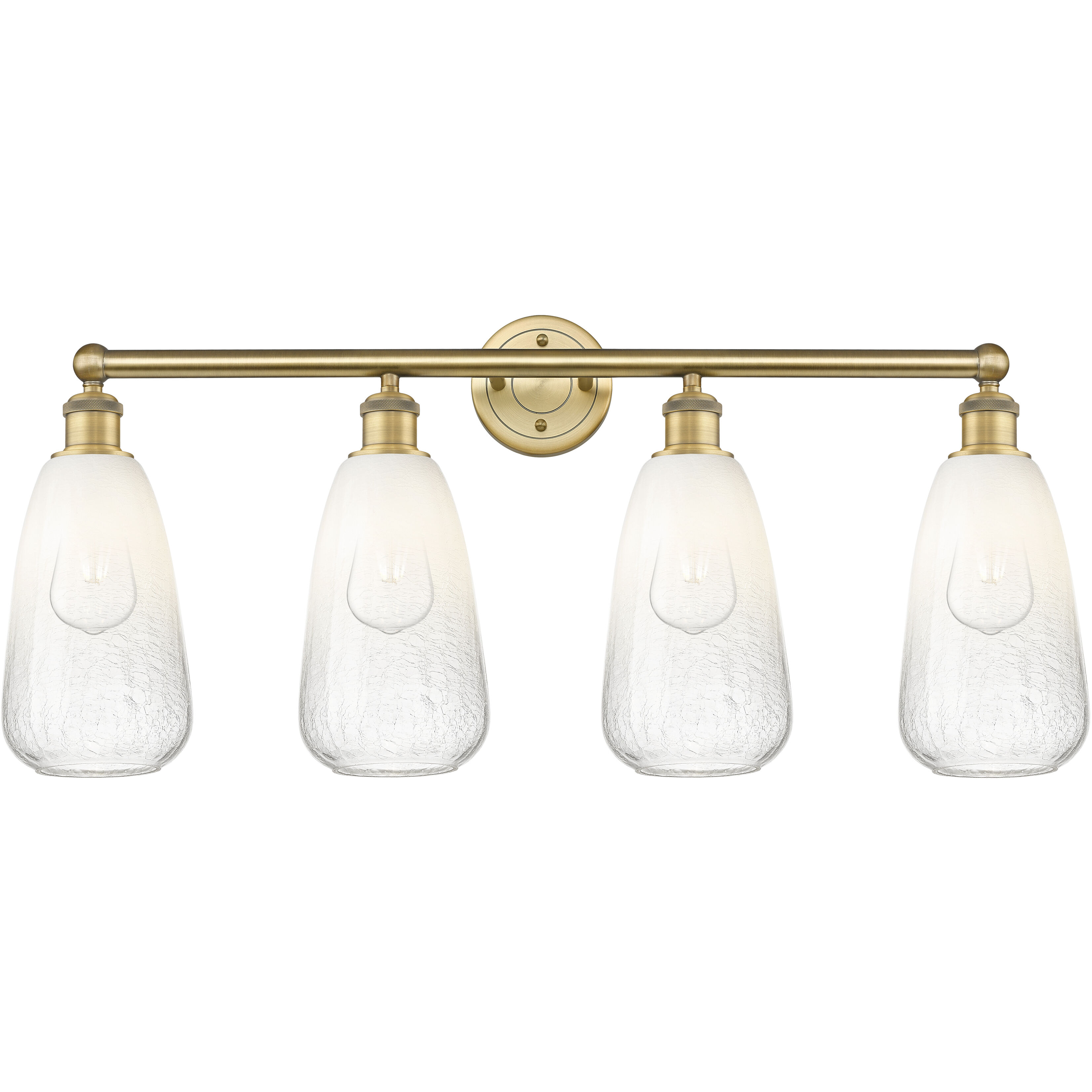 Edison Brookhaven Almond 4 Light 33 inch Brushed Brass Bath Vanity Light Wall Light in Opal Glass