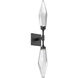 Rock Crystal LED 4.5 inch Matte Black Indoor Sconce Wall Light in 3000K LED, Chilled Clear, Double
