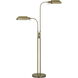Pharmacy 58 inch 60 watt Antique Brass Floor Lamp Portable Light, Dual Height