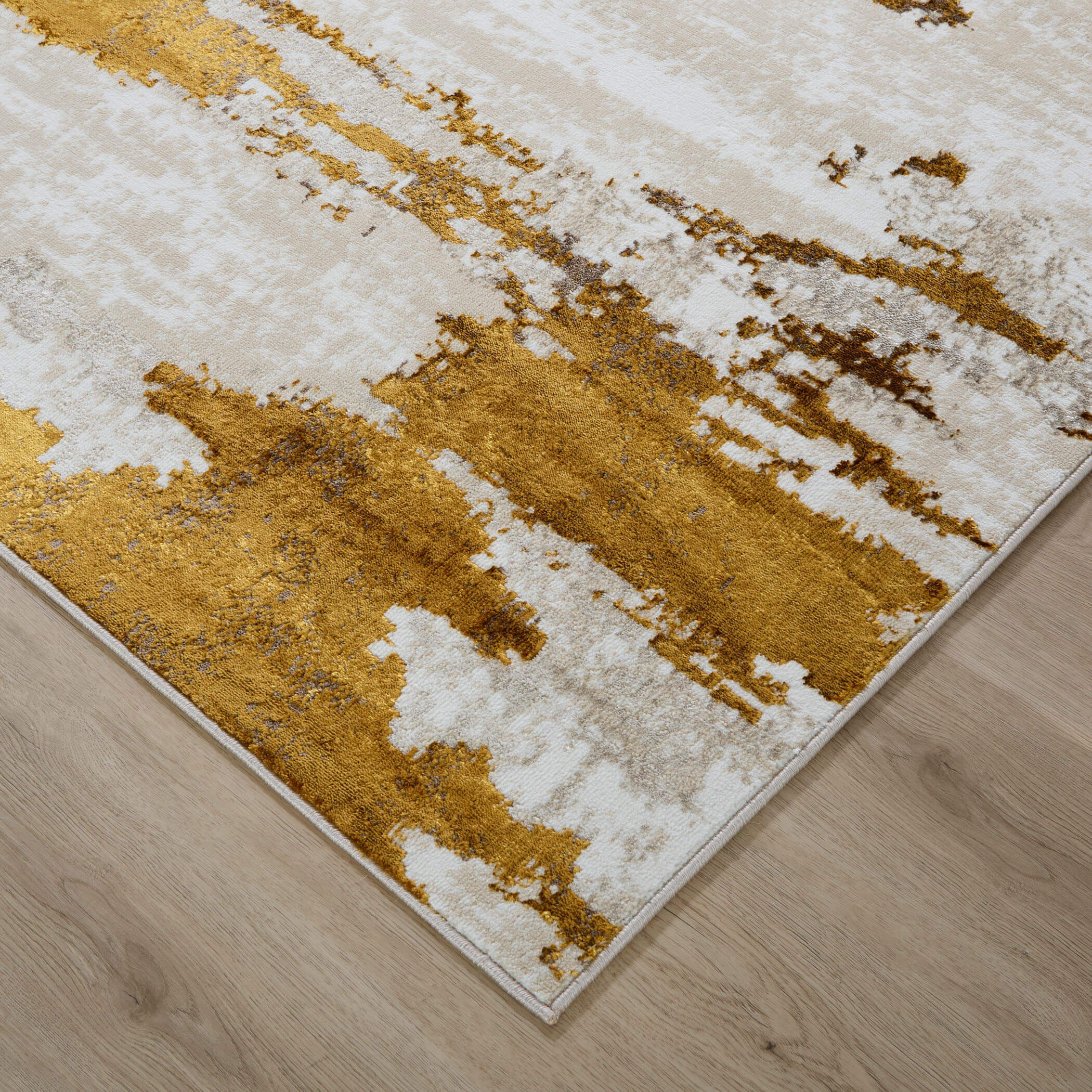 Sibel 114 X 79 inch Gold Rug in 6 x 9