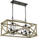 Woodhaven 8 Light 40.75 inch Distressed Weathered Oak Island Chandelier Ceiling Light