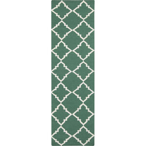 Frontier 96 X 30 inch Dark Green, Ivory Rug