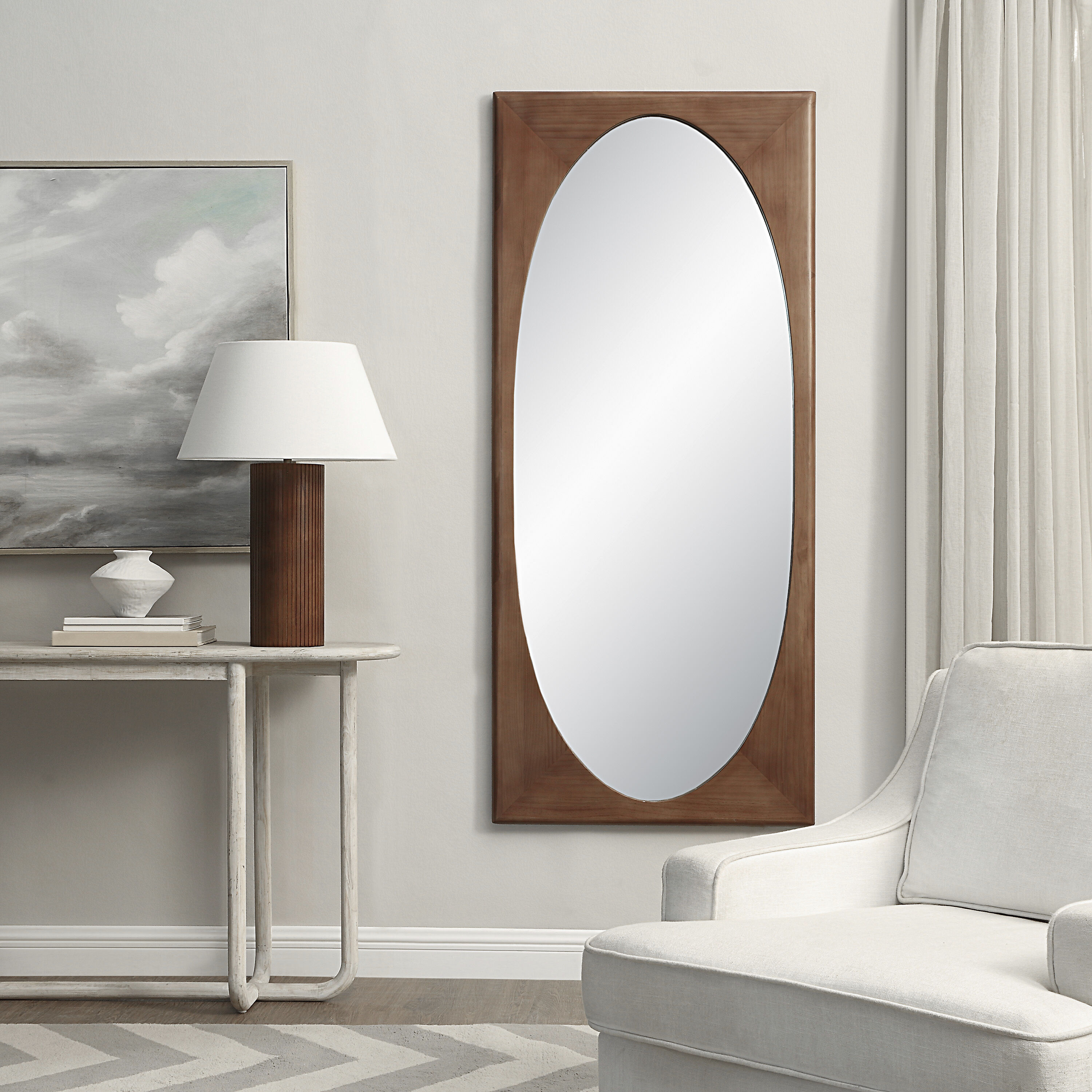 Sitia 68 X 30 inch Walnut Wall Mirror