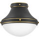 Oliver 1 Light 14 inch Black with Heritage Brass Indoor Flush Mount Ceiling Light