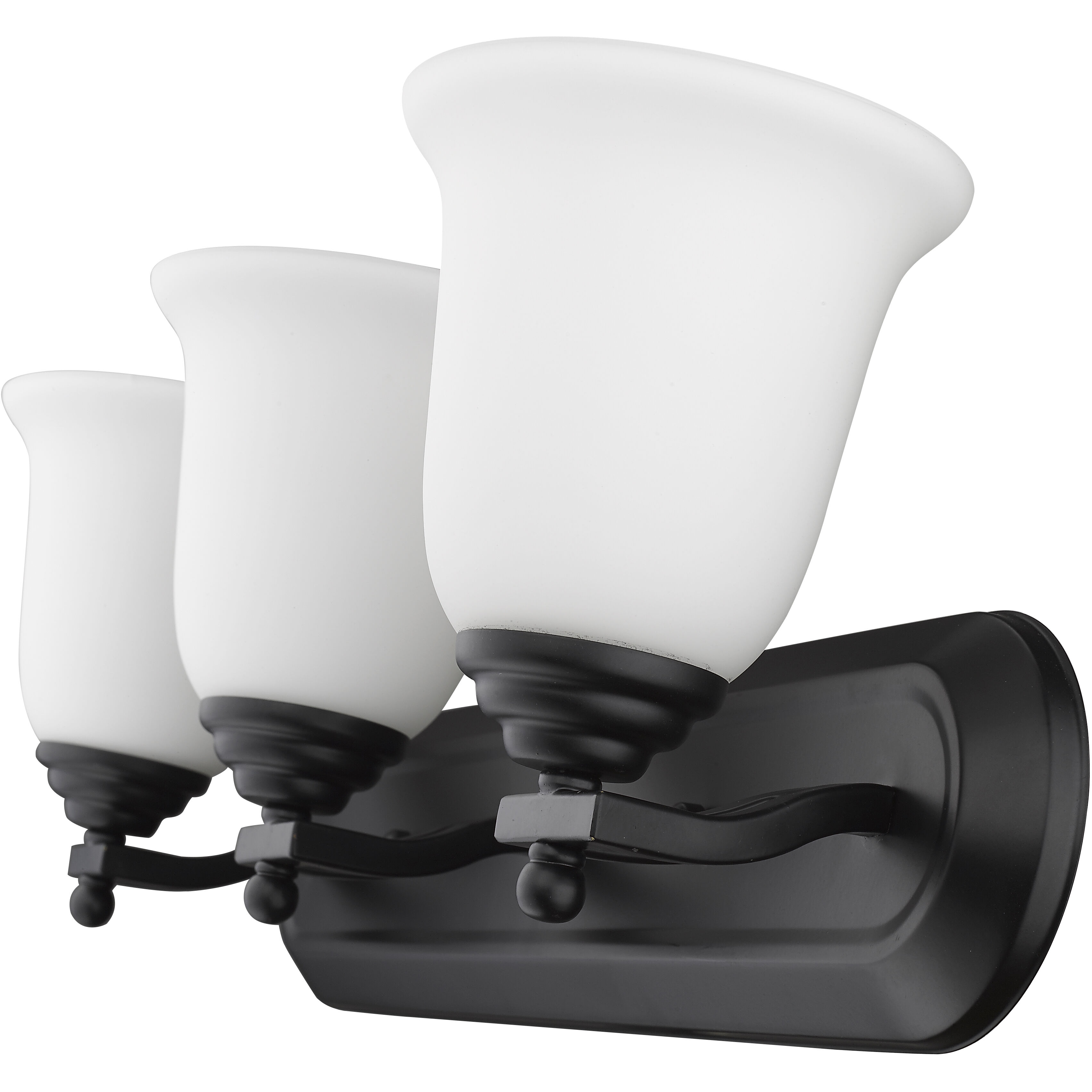 Lagoon 3 Light 24 inch Matte Black Vanity Wall Light