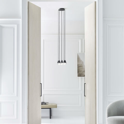 Sean Lavin Cupola LED Nightshade Black Chandelier Ceiling Light, Integrated LED