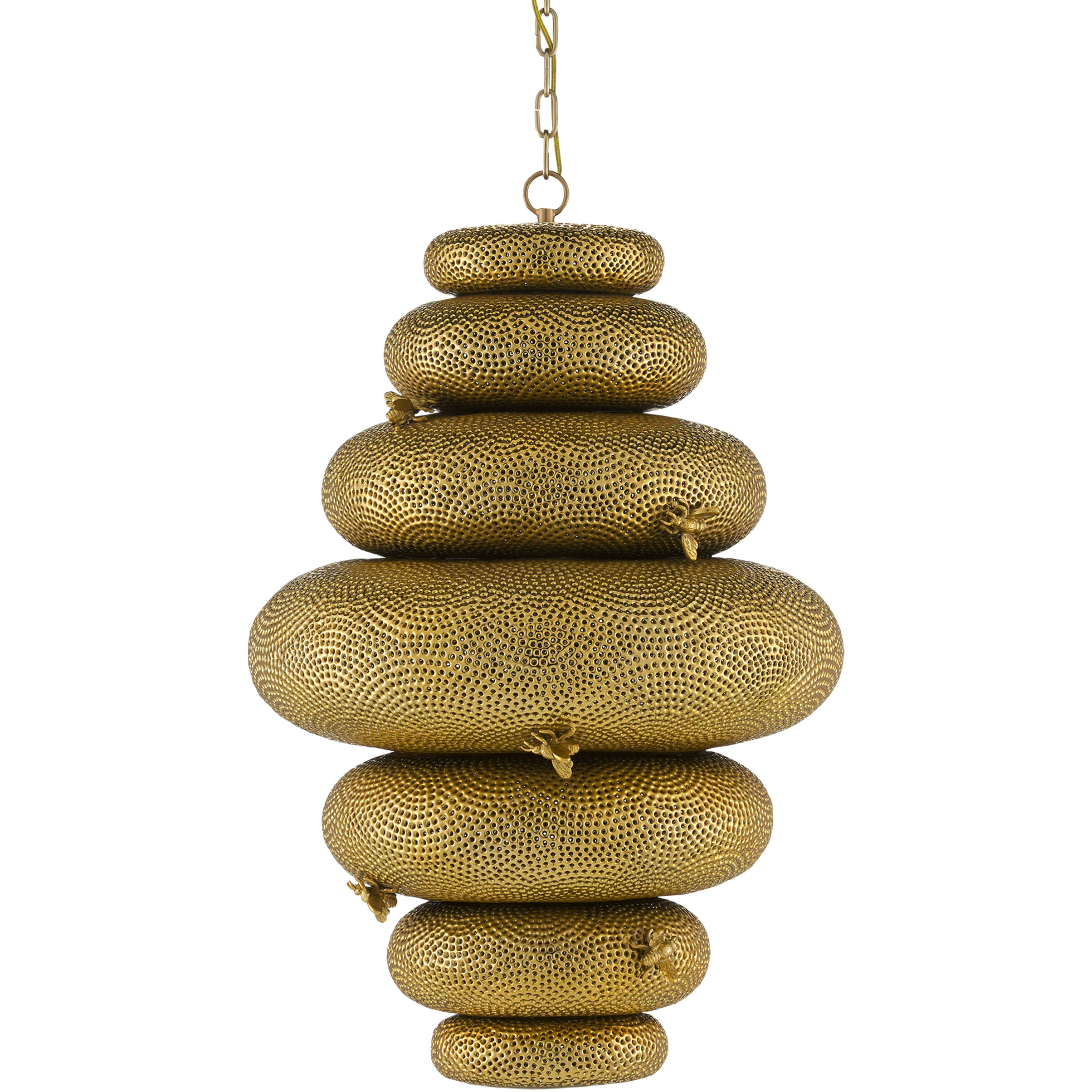 Bee My Honey 1 Light 20.5 inch Antique Brass Chandelier Ceiling Light