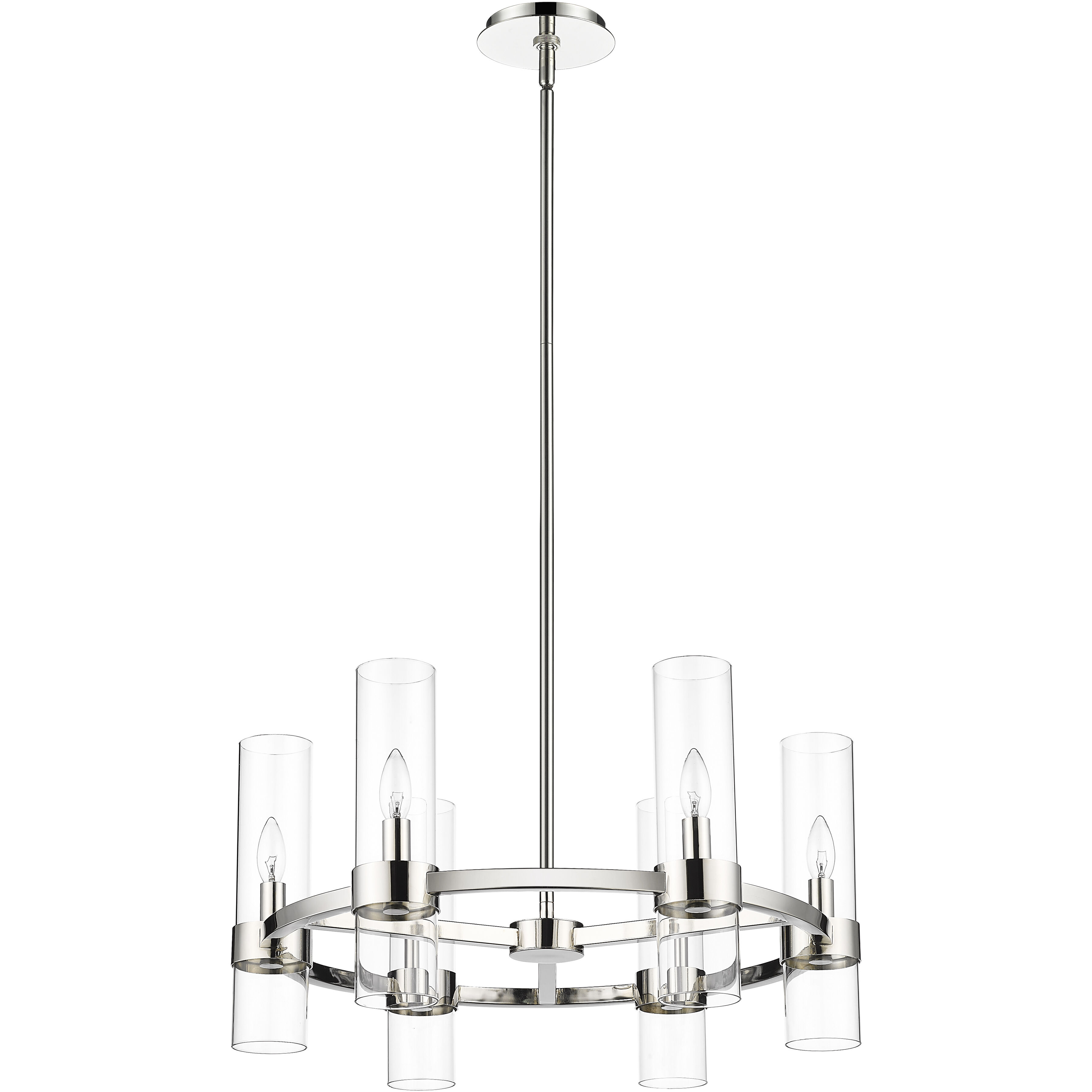 Datus 6 Light 26 inch Polished Nickel Chandelier Ceiling Light