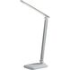 Lennox 16 inch 6.00 watt Matte Silver and Glossy White LED Multi-Function Desk Lamp Portable Light, Simplee Adesso