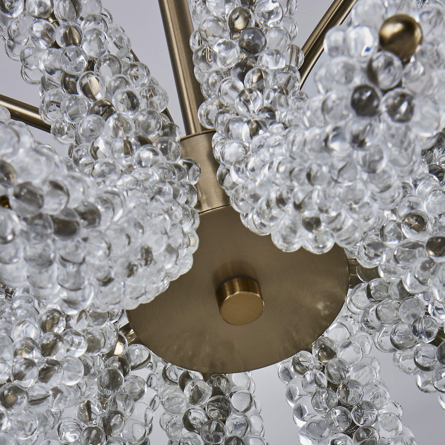 Coral 8 Light 30 inch Brushed Champagne Gold Chandelier Ceiling Light in Clear