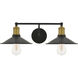 Etude 2 Light 21 inch Brass and Black Wall Sconce Wall Light