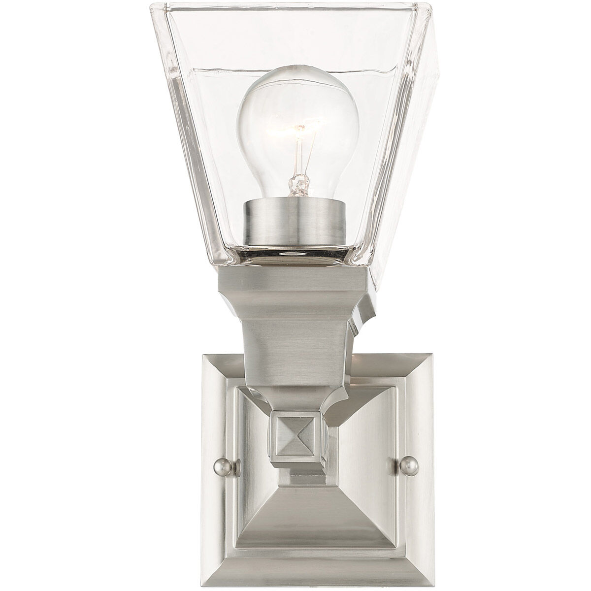 Mission 1 Light 5 inch Brushed Nickel Sconce Wall Light
