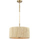 Abaca 4 Light 18 inch Brushed Gold with Natural Chandelier Ceiling Light