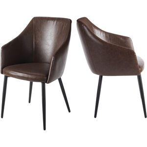 Milford Upholstery: Medium Brown; Base: Black Dining Chair