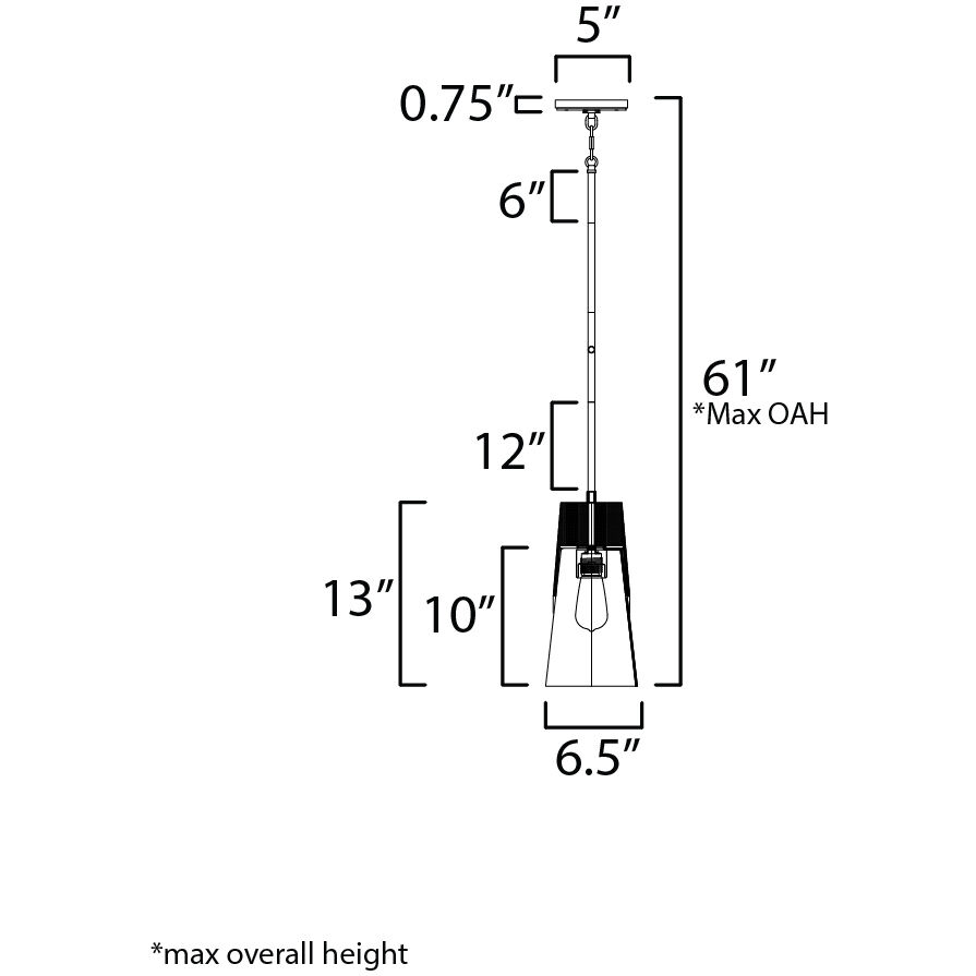 Carpenter 1 Light 6.5 inch Walnut and Black Mini Pendant Ceiling Light