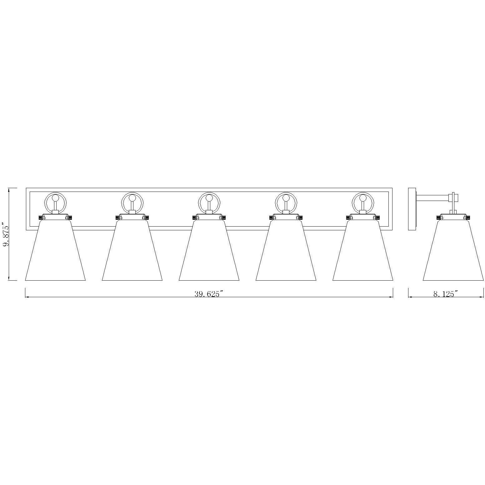 Harper 5 Light 39.75 inch Chrome Vanity Wall Light