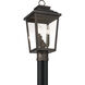 Great Outdoors Irvington Manor 3 Light 18 inch Chelesa Bronze Outdoor Post Mount in Incandescent, Clear Glass