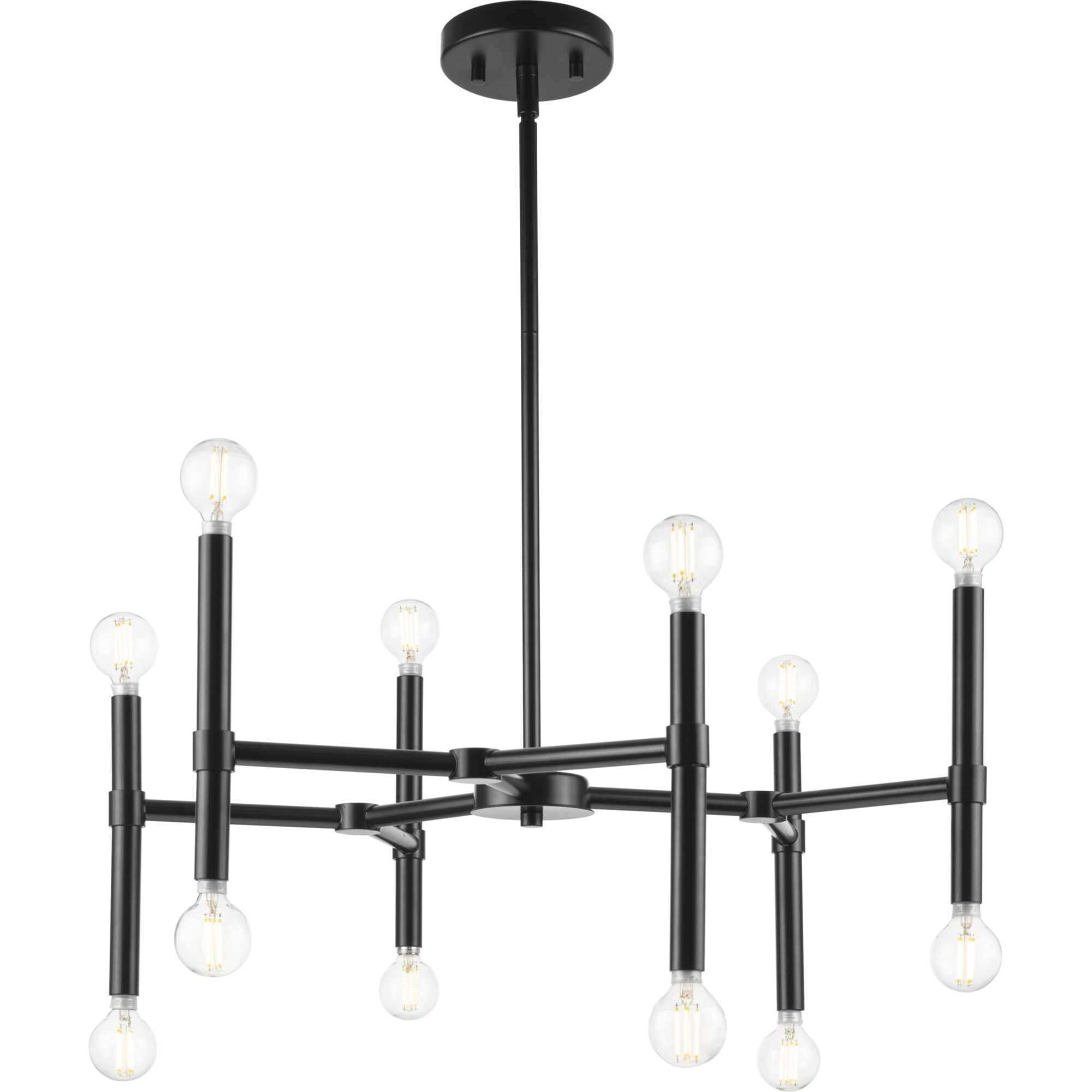 Arya 12 Light 24.12 inch Matte Black Chandelier Ceiling Light, Design Series